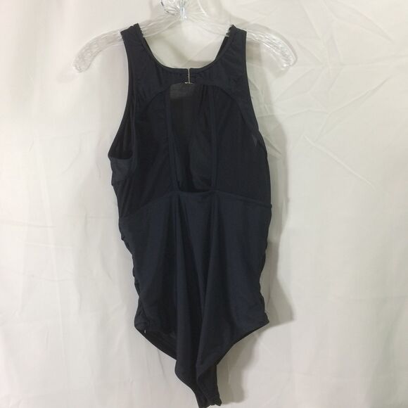 NEW Tempt Me Black One Piece Swimsuit Sheer Insert Tummy Control Size XL NWT - Picture 4 of 7